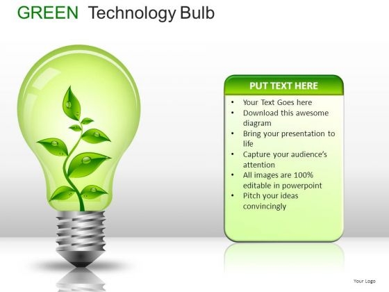 Concept Green Technology Bulb PowerPoint Slides And Ppt Diagram Templates