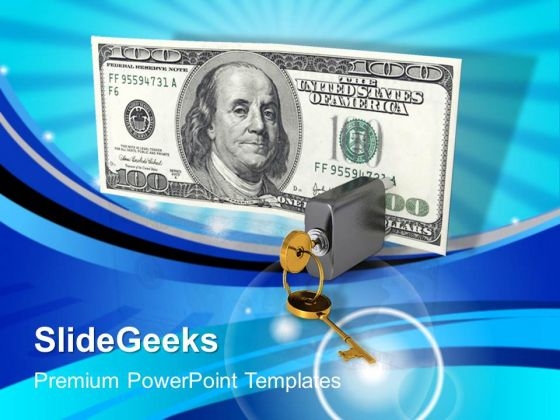 Concept Of Locked Money Security PowerPoint Templates And PowerPoint Themes 1012