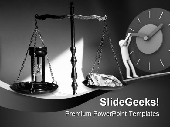 Concept Of Time And Money Business PowerPoint Themes And PowerPoint Slides 0411