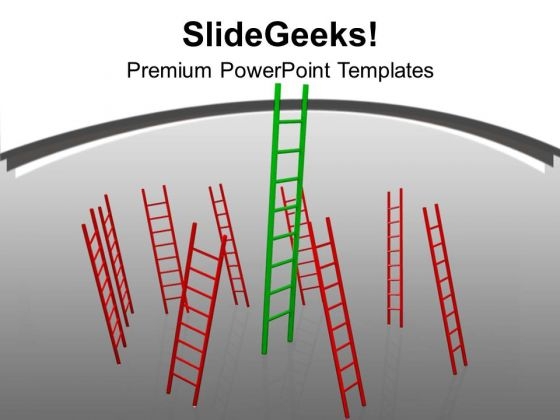 Conceptual Image Of Growth Ladders Success PowerPoint Templates Ppt Backgrounds For Slides 0113