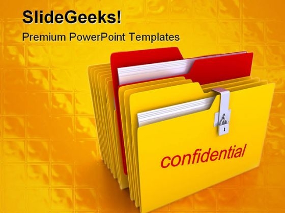 Confidential Folder Business PowerPoint Template 0810