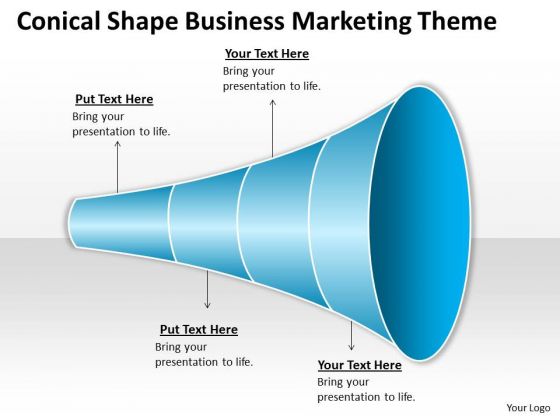 Conical Shape Business Marketing Theme Ppt Plan Companies PowerPoint Slides