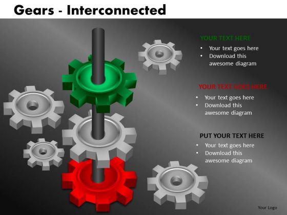 Connected Business Gears PowerPoint Ppt Templates
