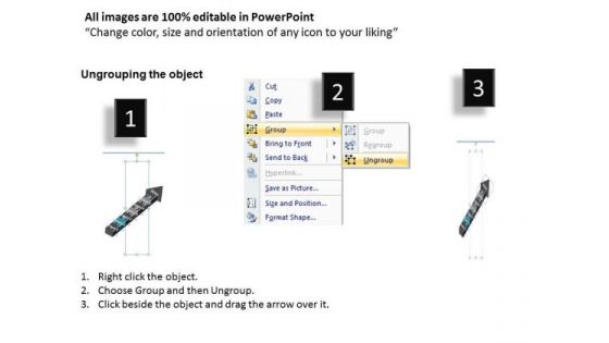 Connecting Puzzles Forming Arrow 6 Stages Simple Business Plan Templates PowerPoint Slides