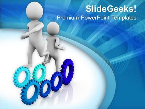Connection Of Gears Business Teamwork PowerPoint Templates Ppt Backgrounds For Slides 0513