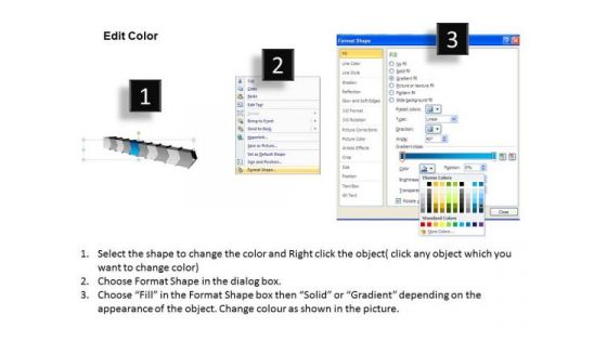 Consecutive Process 10 Stages Free Schematic PowerPoint Templates