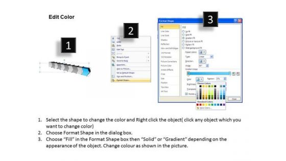 Consecutive Process 10 Stages Schematic PowerPoint Templates