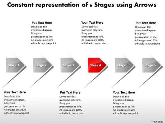 Constant Representation Of 6 Stages Using Arrows Electrical Schematic PowerPoint Slides