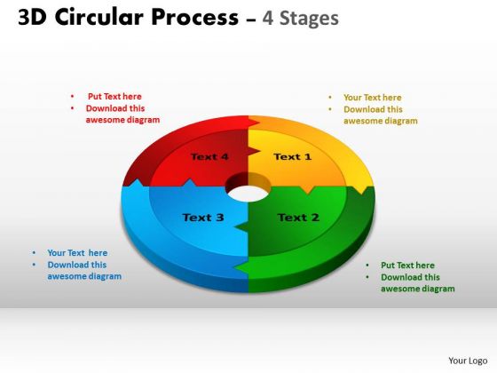 Consulting Diagram 3d Circular Process Cycle Diagram Chart 4 Stages Strategy Diagram