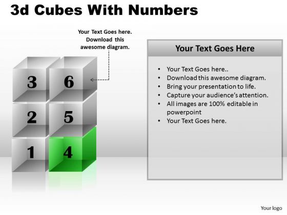 Consulting Diagram 3d Cubes With Numbers Business Cycle Diagram