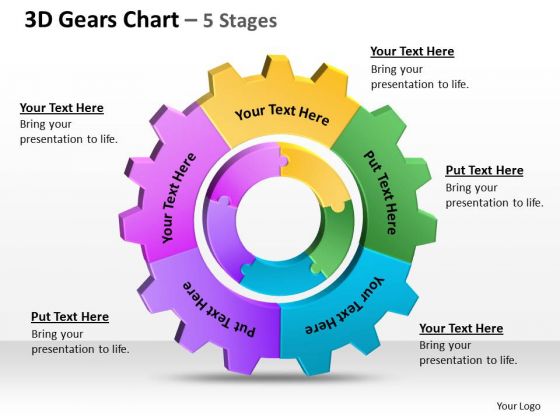Consulting Diagram 3d Gears Chart 5 Stages 1 Strategy Diagram