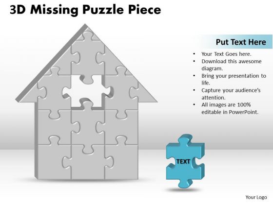 Consulting Diagram 3d Home 1 Missing Puzzle Piece Home Business Diagram