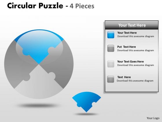 Consulting Diagram Circular Puzzle 4 Pieces Business Cycle Diagram