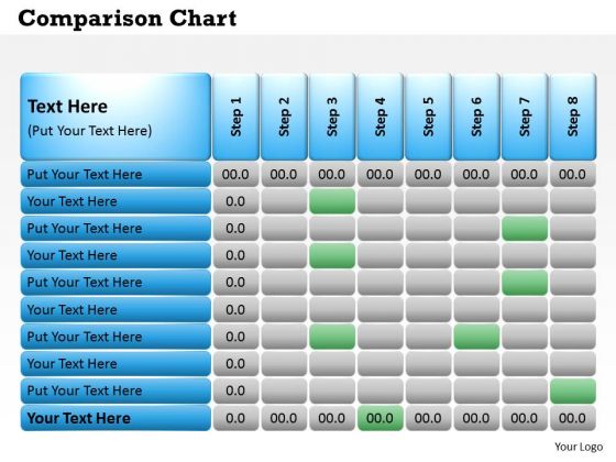 Consulting Diagram Comparison Chart With Eight Steps Marketing Diagram