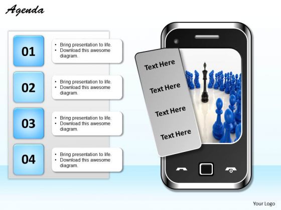 Consulting Diagram Graphic Of Mobile With Four Text Box Business Diagram