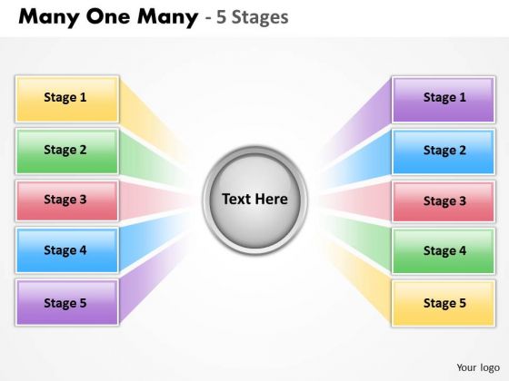 Consulting Diagram Many One Many 5 Stages Strategic Management