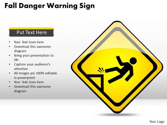 Consulting PowerPoint Template Fall Danger Warning Sign Templates