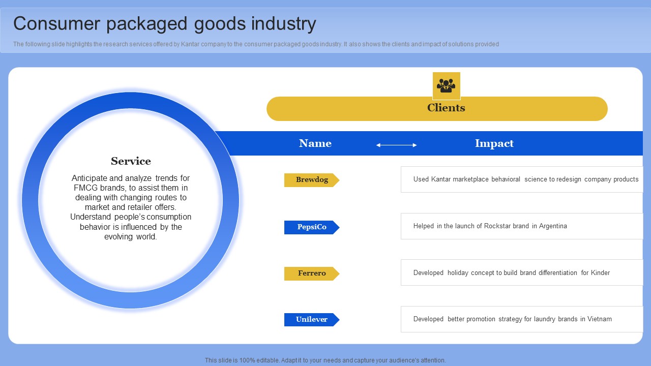 Consumer Packaged Goods Industry Data Analytics Company Outline Mockup PDF