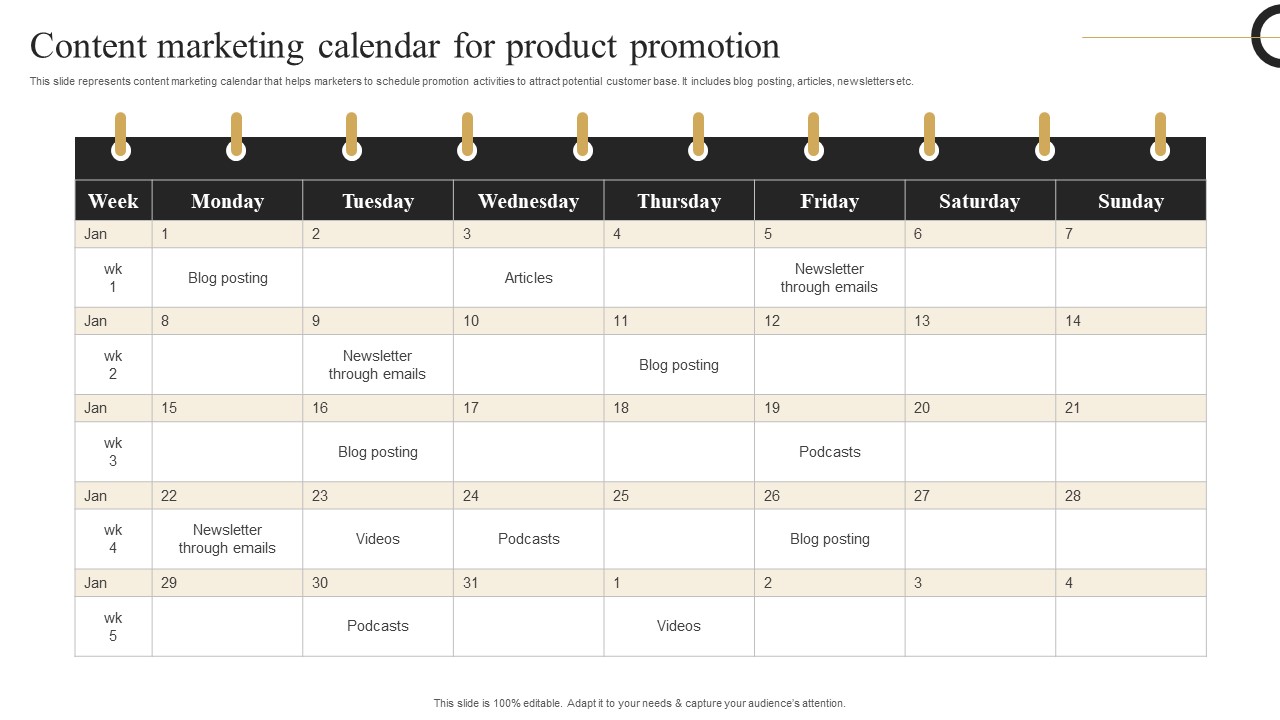 Content Marketing Calendar Strategic Plan Develop Multi Level Marketing Topics Pdf