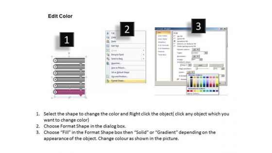 Continuous Process Arrows 6 Concepts Hydraulic Schematic PowerPoint Slides