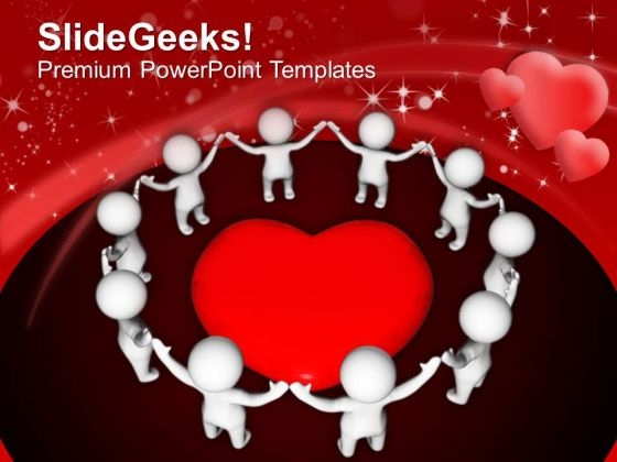 Cooperating Team Symbol Of Love PowerPoint Templates Ppt Backgrounds For Slides 0513