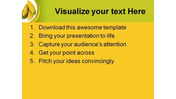 Corn Nature PowerPoint Template 0610