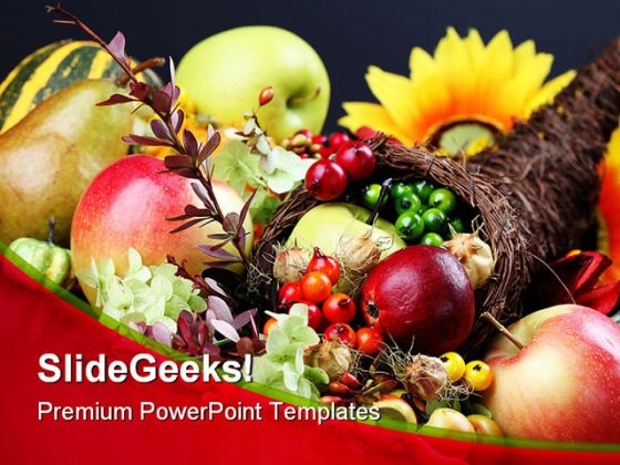 Cornucopia Food PowerPoint Template 1010