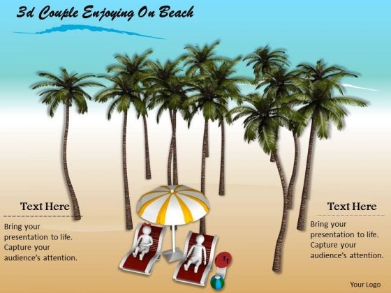 Corporate Business Strategy 3d Couple Enjoying On Beach Character Modeling