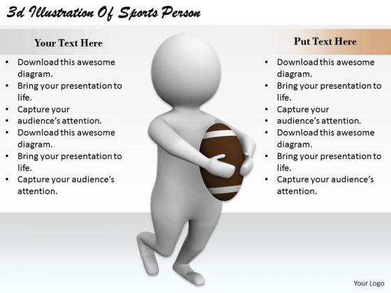 Corporate Business Strategy 3d Illustration Of Sports Person Characters