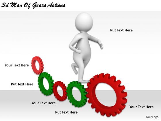 Corporate Business Strategy 3d Man Of Gears Actions Concept Statement