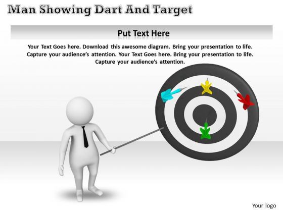 Corporate Business Strategy 3d Man Pointing On Targets Adaptable Concepts