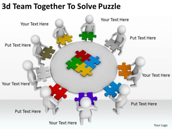 Corporate Business Strategy 3d Team Together Solve Puzzle Character Modeling