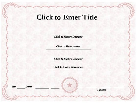 Corporate Recognition Certificate PowerPoint Templates
