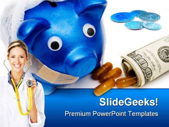Cost Of Medicines Health PowerPoint Template 0610