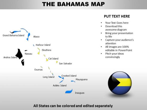 Country PowerPoint Maps Bahamas