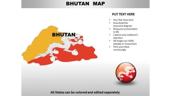 Country PowerPoint Maps Bhutan