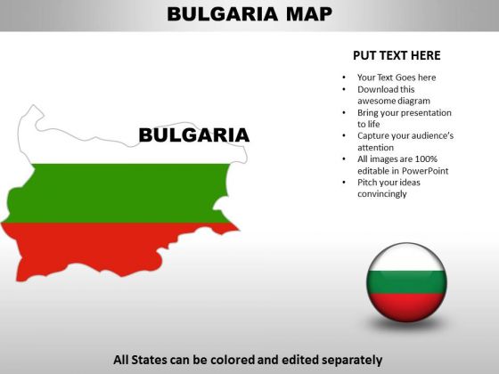 Country PowerPoint Maps Bulgaria