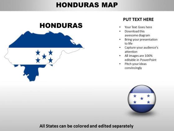 Country PowerPoint Maps Honduras