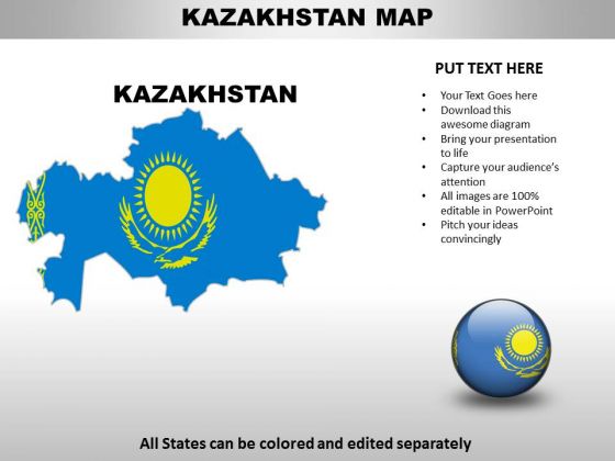Country PowerPoint Maps Kazakhstan