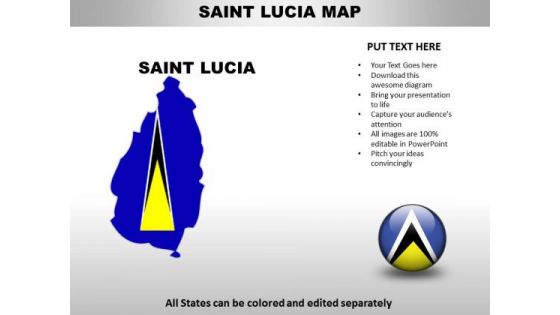 Country PowerPoint Maps Saint Lucia