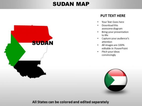 Country PowerPoint Maps Sudan