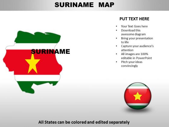 Country PowerPoint Maps Suriname