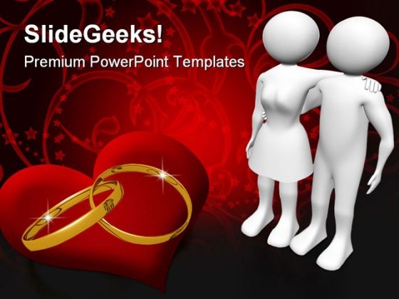 Couple And Rings Wedding PowerPoint Templates And PowerPoint Backgrounds 0311