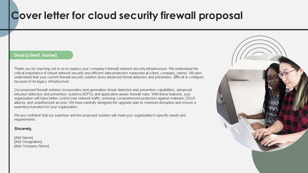 Cover Letter For Cloud Security Firewall Proposal