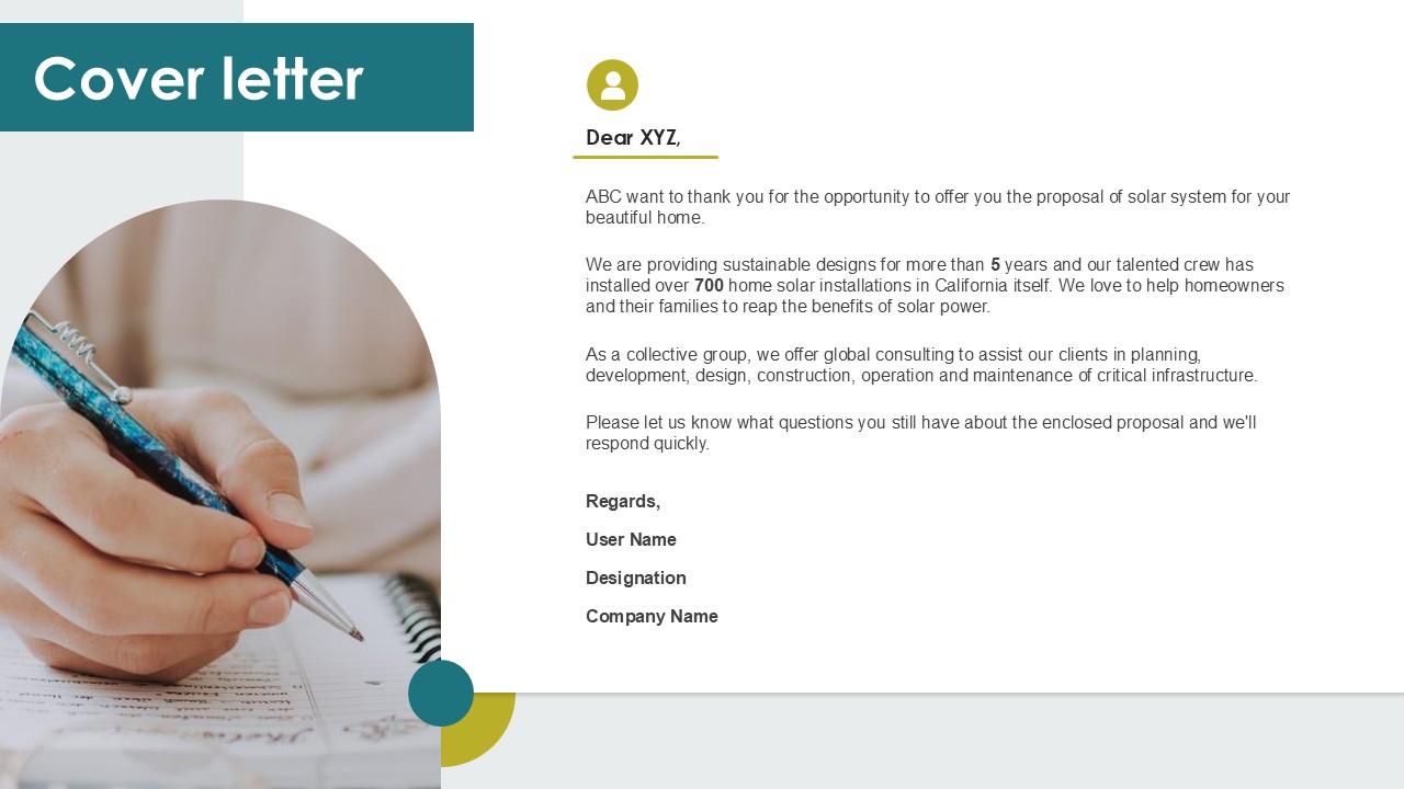 Cover Letter PPT Sample SS