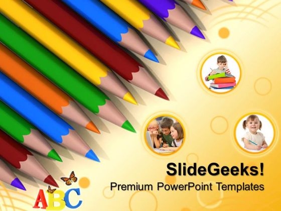 Crayons On Paper Education PowerPoint Templates And PowerPoint Themes 0612