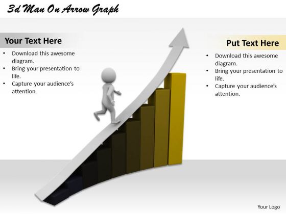 Creative Marketing Concepts 3d Man Arrow Graph Characters