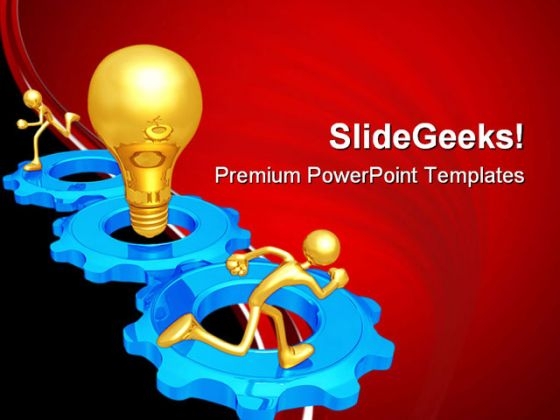 Creative Teamwork With Gears Industrial PowerPoint Templates And PowerPoint Backgrounds 0611