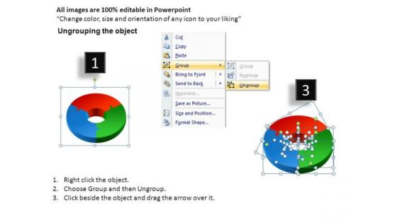Creativity 3d Circular Puzzle 3 Pieces PowerPoint Slides And Ppt Diagram Templates