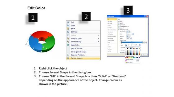 Creativity 3d Circular Puzzle 3 Pieces PowerPoint Slides And Ppt Diagram Templates